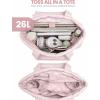 imageLOVEVOOK Tote Bag for Women Large Puffer Tote Bag with Zipper Quilted Light Work BagPink