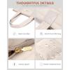 imageLOVEVOOK Tote Bag for Women Large Puffer Tote Bag with Zipper Quilted Light Work BagTaupe