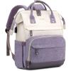 imageLOVEVOOK Laptop Backpack for Women 156 Inch Work Business Backpacks Purse With Large Capacity Waterproof Nurse Bag College Bookbag for School Waterproof Casual Daypack for TravelWhitepurple