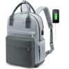 imageLOVEVOOK Laptop Backpack for Women Men 156 Inch Laptop Bag with USB Port Fashion Waterproof Backpacks Teacher Nurse Stylish Travel Bags Vintage Daypacks Bookbag for College School WorkDark Grey  Light Grey