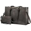 imageLOVEVOOK Laptop Bag for Women 156 inch Laptop Tote Bag Vintage Work Bags for Women Computer Bag Office Briefcase HandbagBlack Coffee