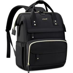 imageLOVEVOOK Laptop Backpack for Women 156 Inch Work Business Backpacks Purse With Large Capacity Waterproof Nurse Bag College Bookbag for School Waterproof Casual Daypack for TravelBlack
