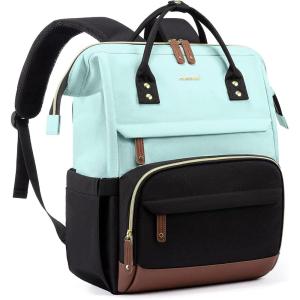 imageLOVEVOOK Laptop Backpack for Women 156 Inch Work Business Backpacks Purse With Large Capacity Waterproof Nurse Bag College Bookbag for School Waterproof Casual Daypack for TravelMint Greenblack