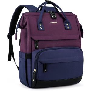 imageLOVEVOOK Laptop Backpack for Women 156 Inch Work Business Backpacks Purse With Large Capacity Waterproof Nurse Bag College Bookbag for School Waterproof Casual Daypack for TravelPurpleblueblack
