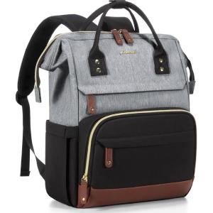 imageLOVEVOOK Laptop Backpack for Women 156 Inch Work Business Backpacks Purse With Large Capacity Waterproof Nurse Bag College Bookbag for School Waterproof Casual Daypack for TravelBlackgreybrown