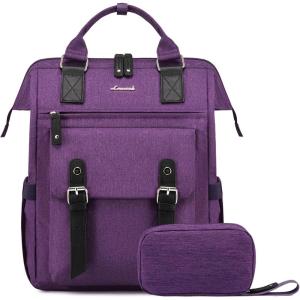 imageLOVEVOOK Laptop Backpack for Women Teacher Bag Work Backpack Purse Laptop Computer Back Pack Business Travel Backpack Nursing College School Bookbag 156 Inch BlackBeigeBrownDark Purpleblack