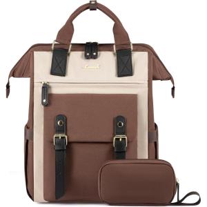 imageLOVEVOOK Laptop Backpack for Women Teacher Bag Work Backpack Purse Laptop Computer Back Pack Business Travel Backpack Nursing College School Bookbag 156 Inch BlackBeigeBrownCoffeeapricotblack