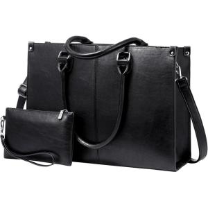 imageLOVEVOOK Laptop Bag for Women 156 inch Laptop Tote Bag Vintage Work Bags for Women Computer Bag Office Briefcase HandbagBlack
