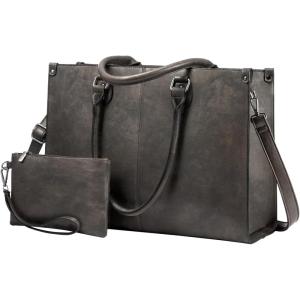 imageLOVEVOOK Laptop Bag for Women 156 inch Laptop Tote Bag Vintage Work Bags for Women Computer Bag Office Briefcase HandbagBlack Coffee