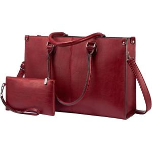 imageLOVEVOOK Laptop Bag for Women 156 inch Laptop Tote Bag Vintage Work Bags for Women Computer Bag Office Briefcase HandbagDark Red