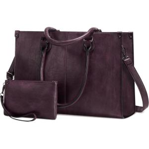 imageLOVEVOOK Laptop Bag for Women 156 inch Laptop Tote Bag Vintage Work Bags for Women Computer Bag Office Briefcase HandbagFuchsia