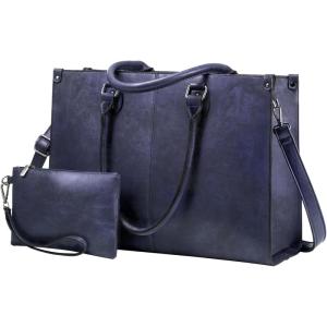 imageLOVEVOOK Laptop Bag for Women 156 inch Laptop Tote Bag Vintage Work Bags for Women Computer Bag Office Briefcase HandbagIndigo Ink1