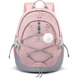 imageLOVEVOOK School Backpack for Teen Girls Waterproof Student Backpack Purse Cute Kid Bookbag with Chest Strap Back to School Backpacks Fit 156 Inch Laptop College Travel Back Pack Casual DaypackPinkgrey
