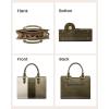 imageLOVEVOOK Purse for Women Vintage Leather Shoulder Handbag Small Ladies Satchel Tote Purse Top Handle Crossbody Bag for WorkOlive Greenlight Greenbeige