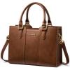 imageLOVEVOOK Purse for Women Vintage Leather Shoulder Handbag Small Ladies Satchel Tote Purse Top Handle Crossbody Bag for WorkBrown