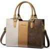 imageLOVEVOOK Purse for Women Vintage Leather Shoulder Handbag Small Ladies Satchel Tote Purse Top Handle Crossbody Bag for WorkGoldenrodcoffeebeige