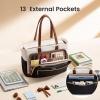imageLOVEVOOK Teacher Tote Bag for Women Work Bags Laptop Bag with Large Cup Holder Quilted Nurse Bag Diaper Tote with MultiPockets Large Computer Handbag Purse for Bussiness Travel Office CollegeApricotbrown