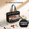 imageLOVEVOOK Teacher Tote Bag for Women Work Bags Laptop Bag with Large Cup Holder Quilted Nurse Bag Diaper Tote with MultiPockets Large Computer Handbag Purse for Bussiness Travel Office CollegeDark Greenbeigeblack
