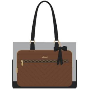 imageLOVEVOOK Teacher Tote Bag for Women Work Bags Laptop Bag with Large Cup Holder Quilted Nurse Bag Diaper Tote with MultiPockets Large Computer Handbag Purse for Bussiness Travel Office CollegeBrowngrayblack