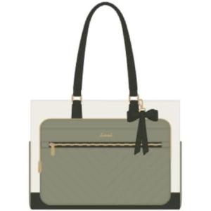 imageLOVEVOOK Teacher Tote Bag for Women Work Bags Laptop Bag with Large Cup Holder Quilted Nurse Bag Diaper Tote with MultiPockets Large Computer Handbag Purse for Bussiness Travel Office CollegeLight Greenbeigeolive Green