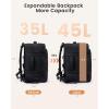 image:imageLOVEVOOK Travel Backpack for Women 45L Expandable Large Carry On Backpack Personal Item Travel Bag Flight Approved Business Weekender Overnight Essentials Waterproof Back Pack Fit 17 Inch LaptopBlack