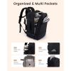 image:imageLOVEVOOK Travel Backpack for Women 45L Expandable Large Carry On Backpack Personal Item Travel Bag Flight Approved Business Weekender Overnight Essentials Waterproof Back Pack Fit 17 Inch LaptopBlack