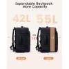 image:imageLOVEVOOK Travel Backpack for Women 45L Expandable Large Carry On Backpack Personal Item Travel Bag Flight Approved Business Weekender Overnight Essentials Waterproof Back Pack Fit 17 Inch LaptopBlack
